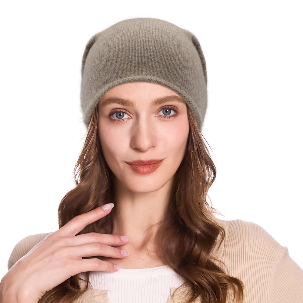 2433 Cashmere Blend Slouchy Beanie Hat Seamless Knit Winter Skull Cap